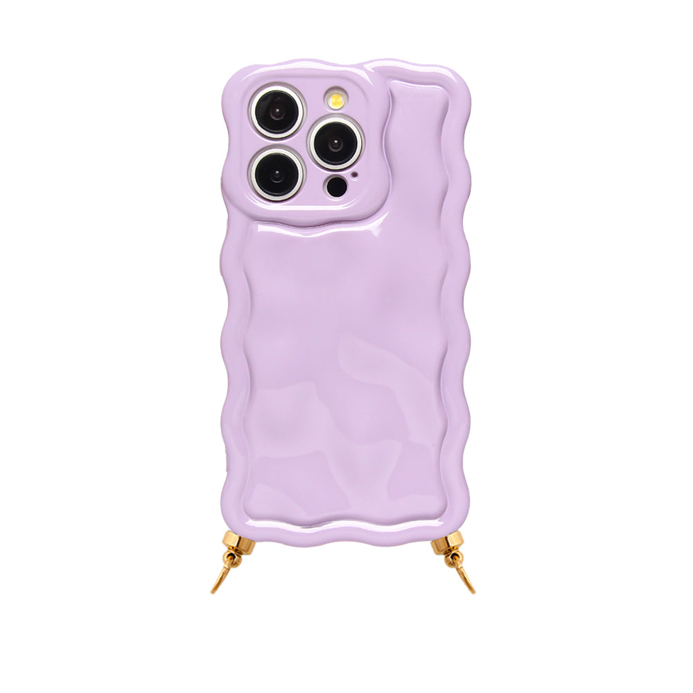 Wavy phone case purple with rings