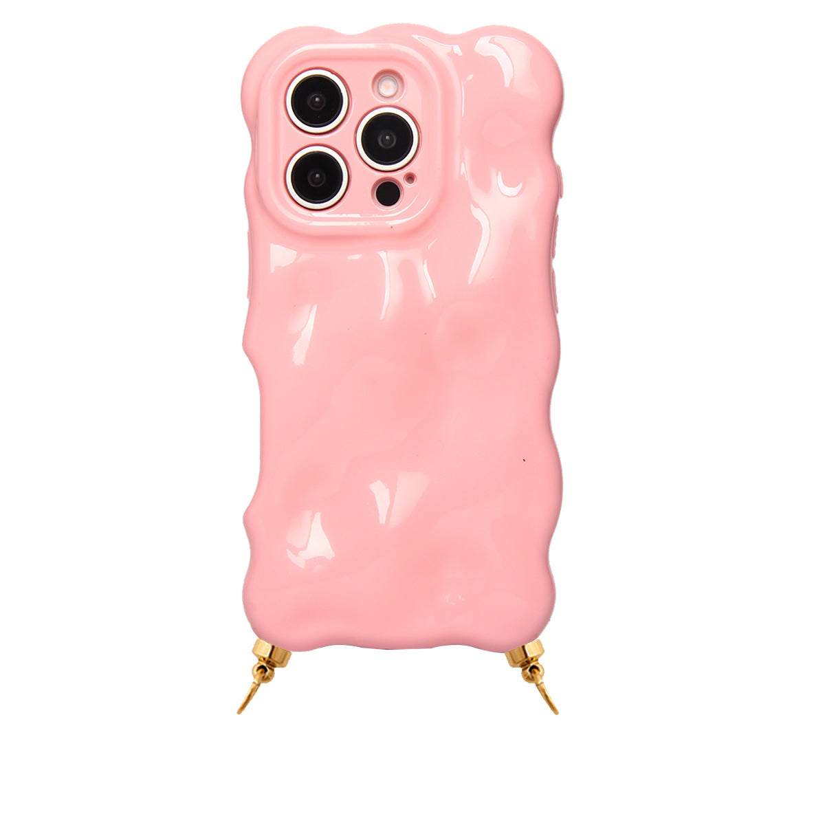Bubbly phone case pink with rings