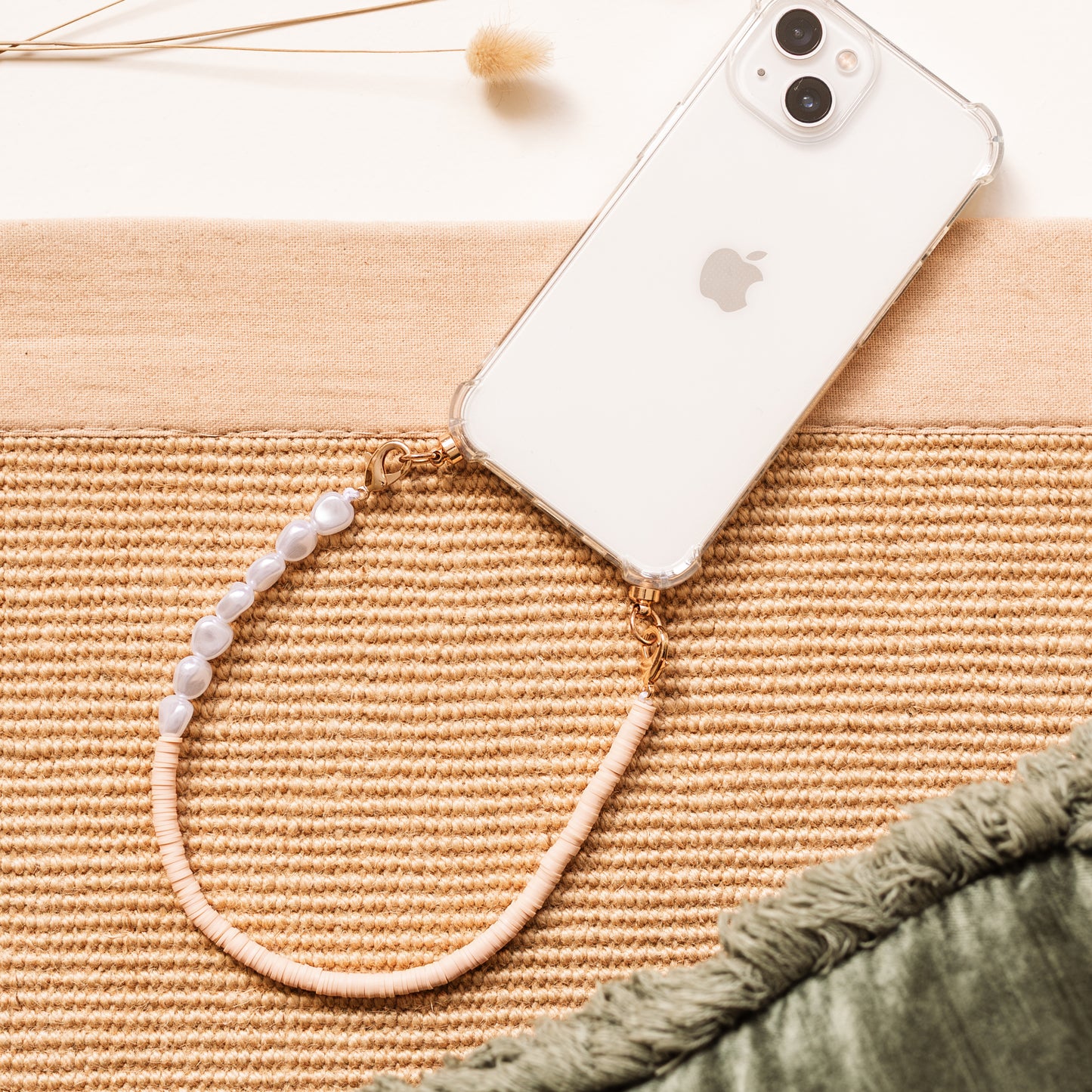 Phone case with peachy sunset cord
