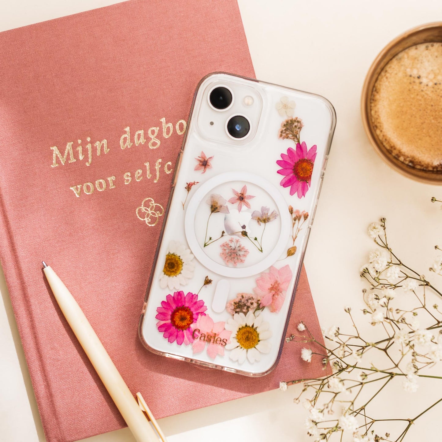 Pink Lemonade Dried Flowers Phonecase – with MagSafe