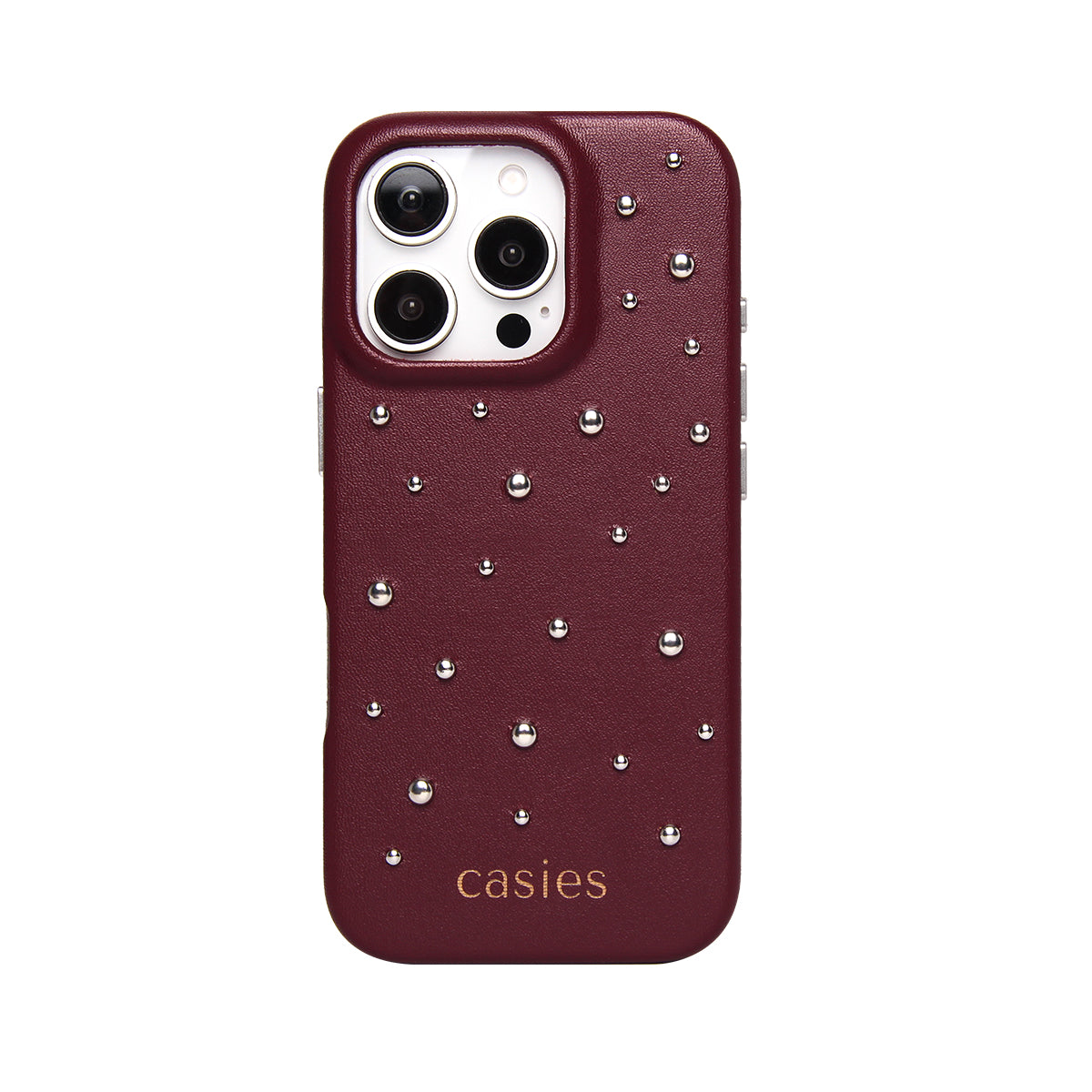 Stud case burgundy red