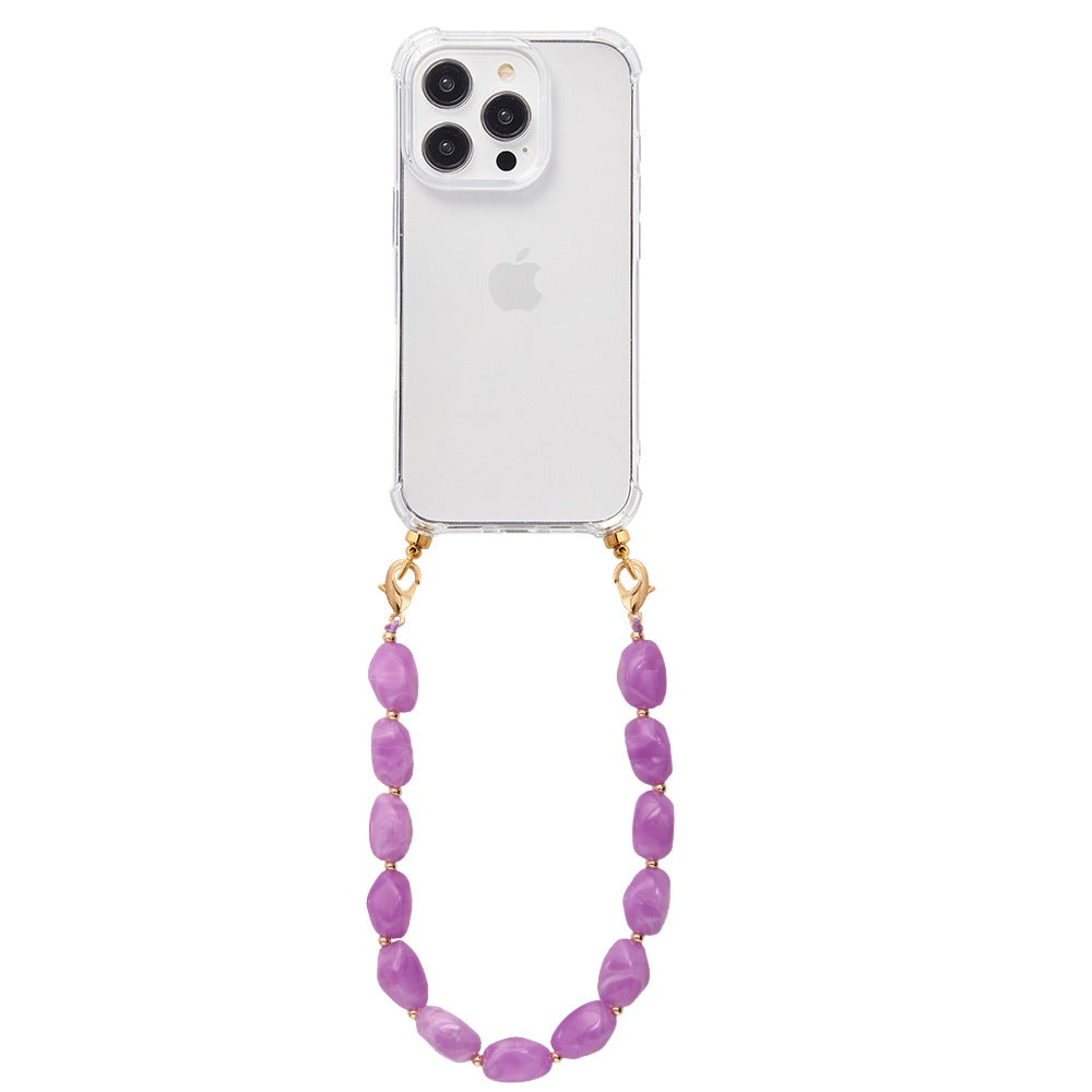 Phone case with lavender stone cord