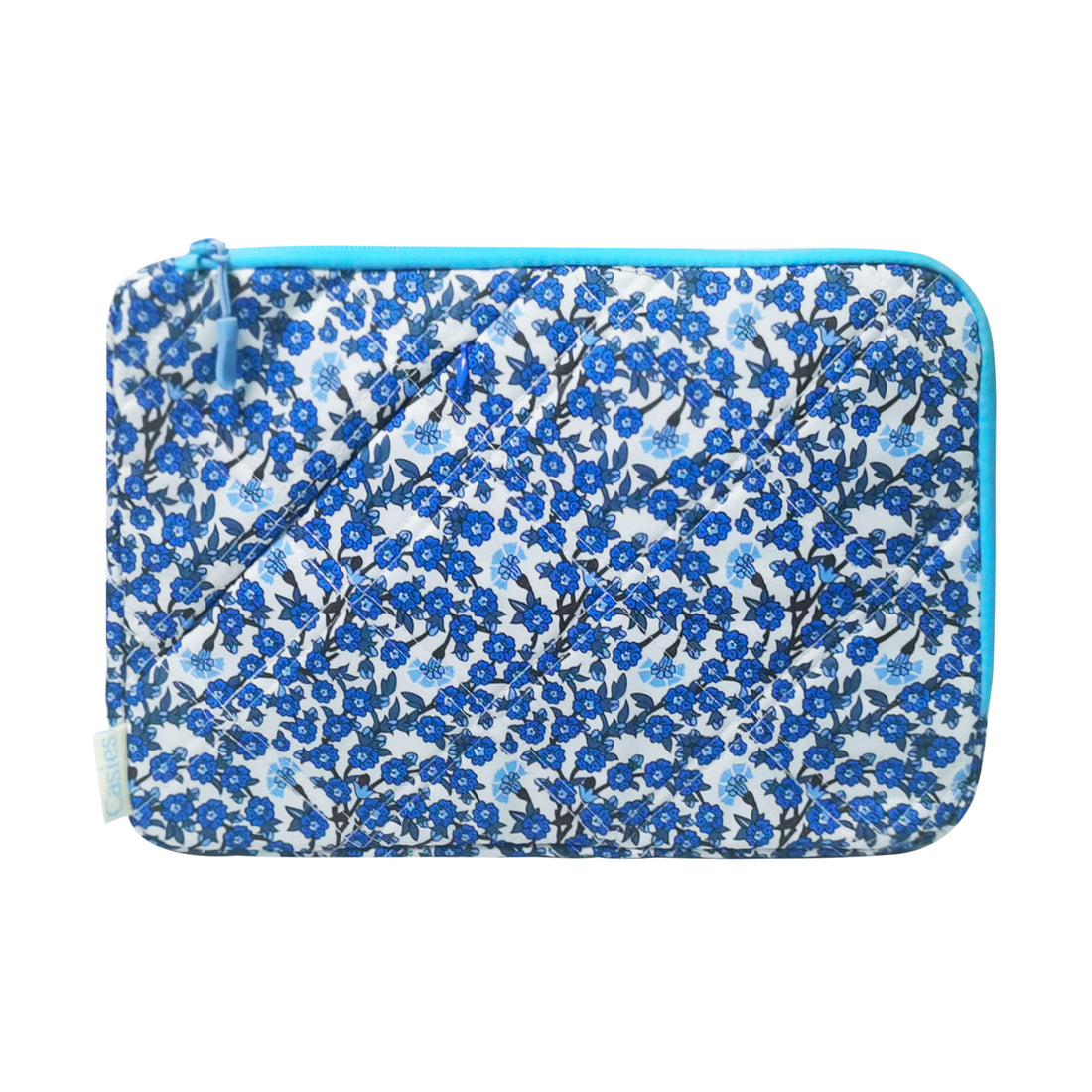 Blue flowers puffy laptop sleeve 13 inch