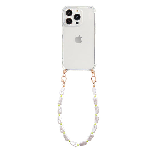 Phone case with green swirl cord