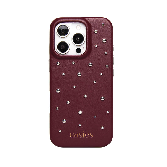 Stud case burgundy red