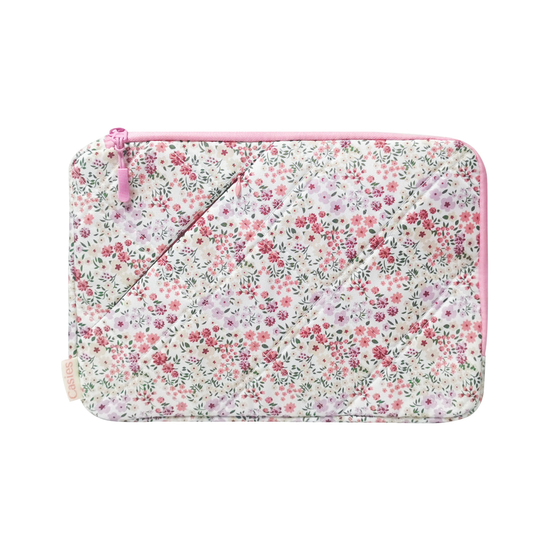 Pink flowers puffy laptop sleeve 13 inch