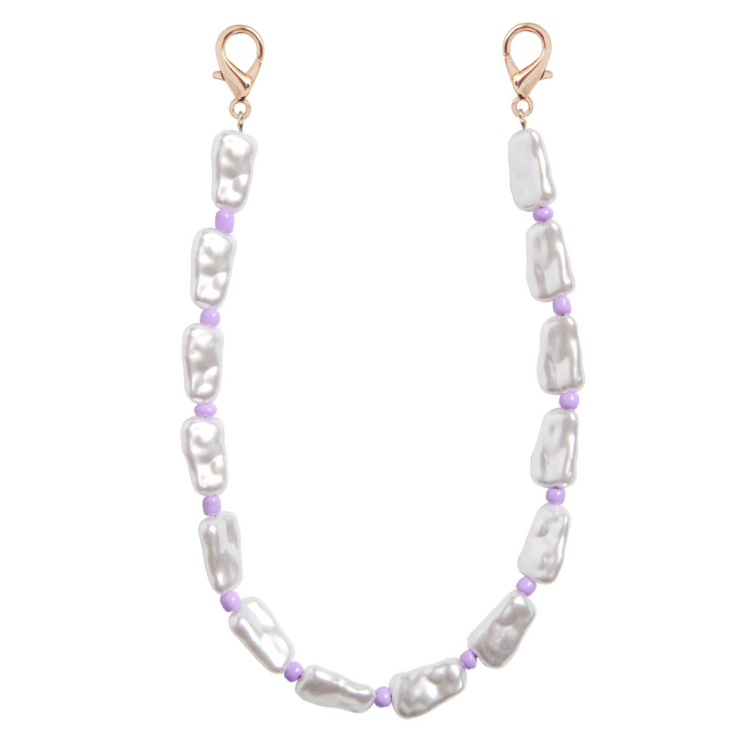 Pearl with purple beads cord