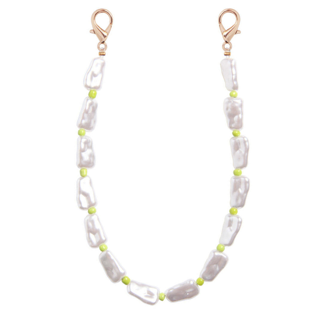 Pearl with green beads cord