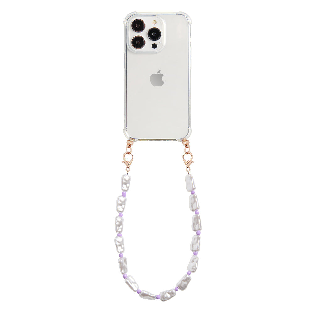 Phone case with purple swirl cord