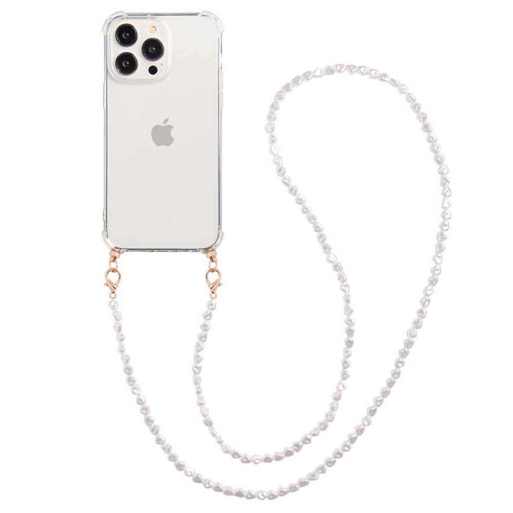 Phone case with long pearl cord