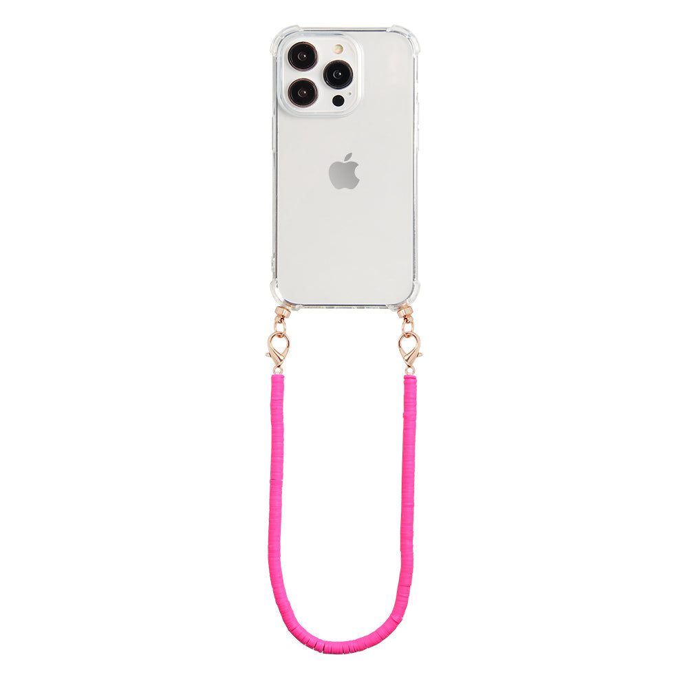 Phone case with pink cord