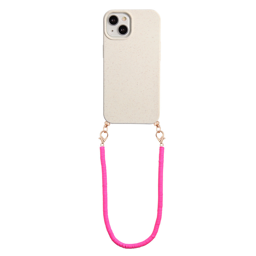 Biodegradable phone case with pink cord